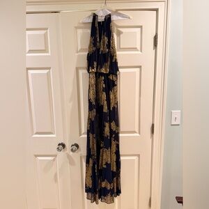 Xscape Navy and Gold Dress